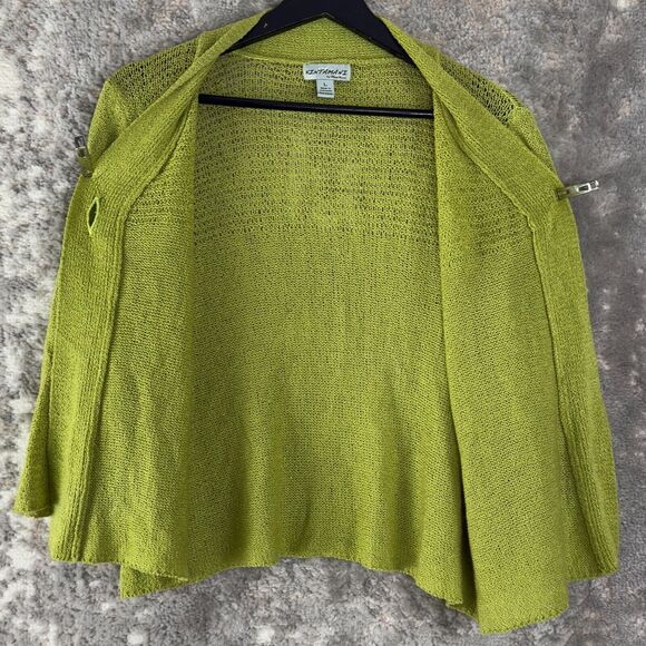 Kintamani Wind River Sz L Single Shell Button Cardigan Loose Knit Sheer Lightwei - Picture 4 of 9